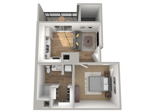 Floor plan for studio, 1 bath, 510 sqft